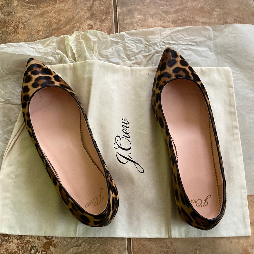 Pointy Toe Flat Haircalf in Rich Mahogany